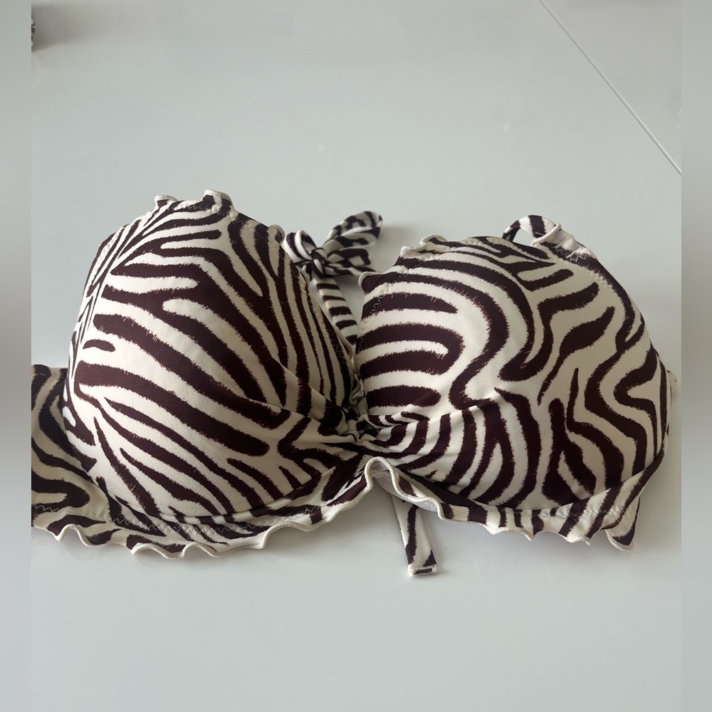 Sundazed Zebra Print Bikini Top 34D - Picture 3 of 6